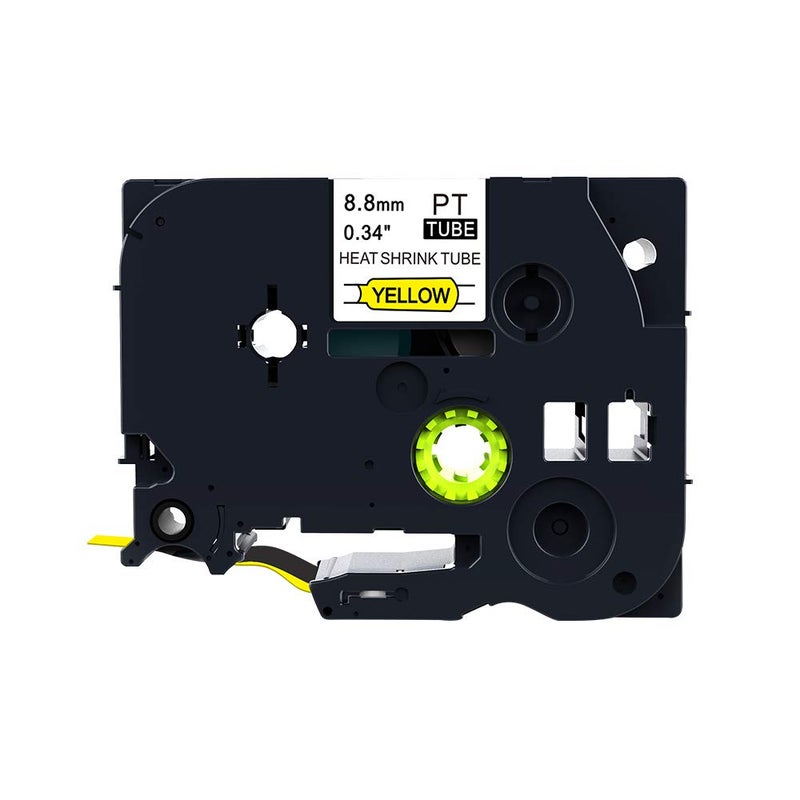 IDIK 1PCS IDIK HSe-621 hse621 HS621 8.8mm*1.5M Black on Yellow Heat Shrink Tube Tape Label Tapes Compatible for Ptouch Printer - Image 2